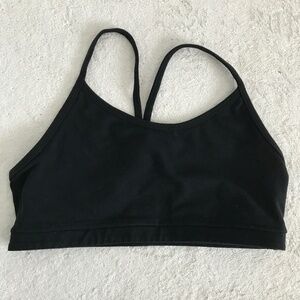 LULULEMON WOMENS Y BACK SPORTS BRA BLACK MEDIUM SUPPORT STRETCH 8